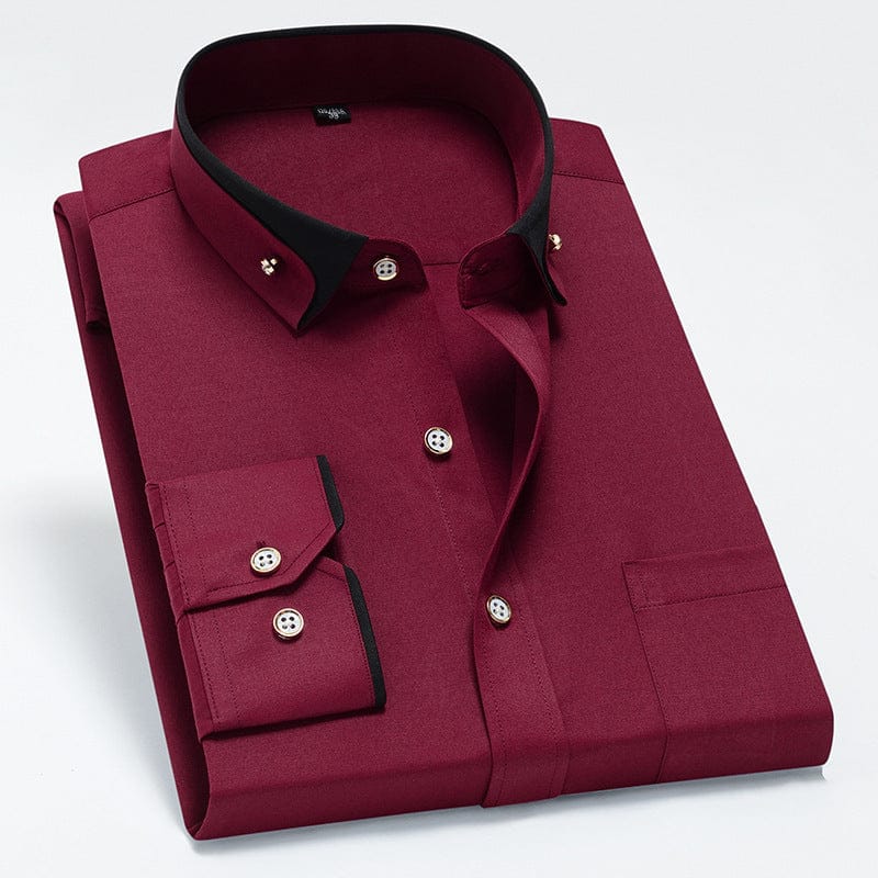 Contrast Collar Dress Shirt — LIQUIDATION PRICE