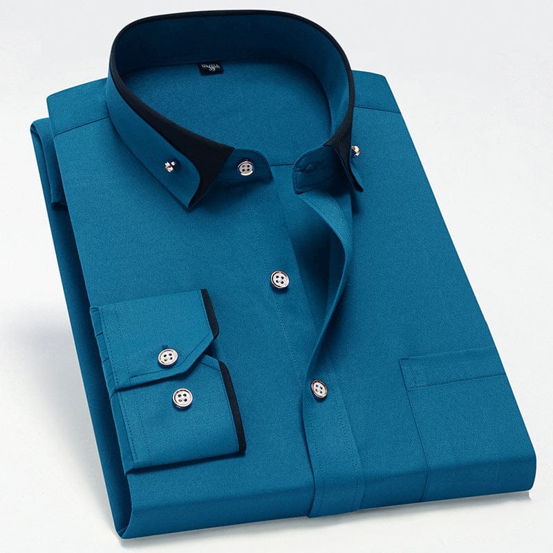 Contrast Collar Dress Shirt — LIQUIDATION PRICE