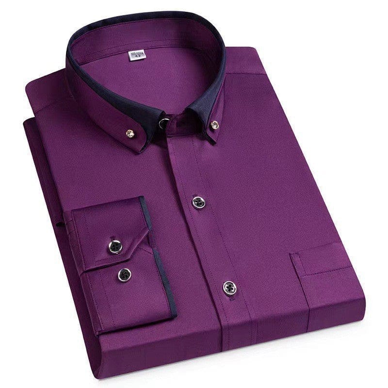Contrast Collar Dress Shirt — LIQUIDATION PRICE