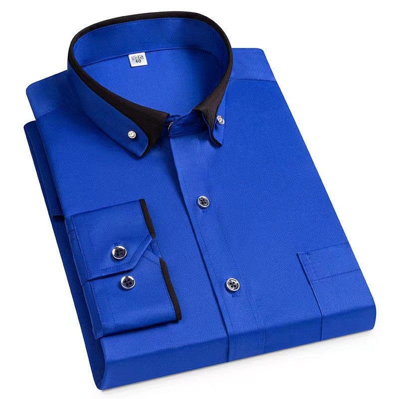 Contrast Collar Dress Shirt — LIQUIDATION PRICE