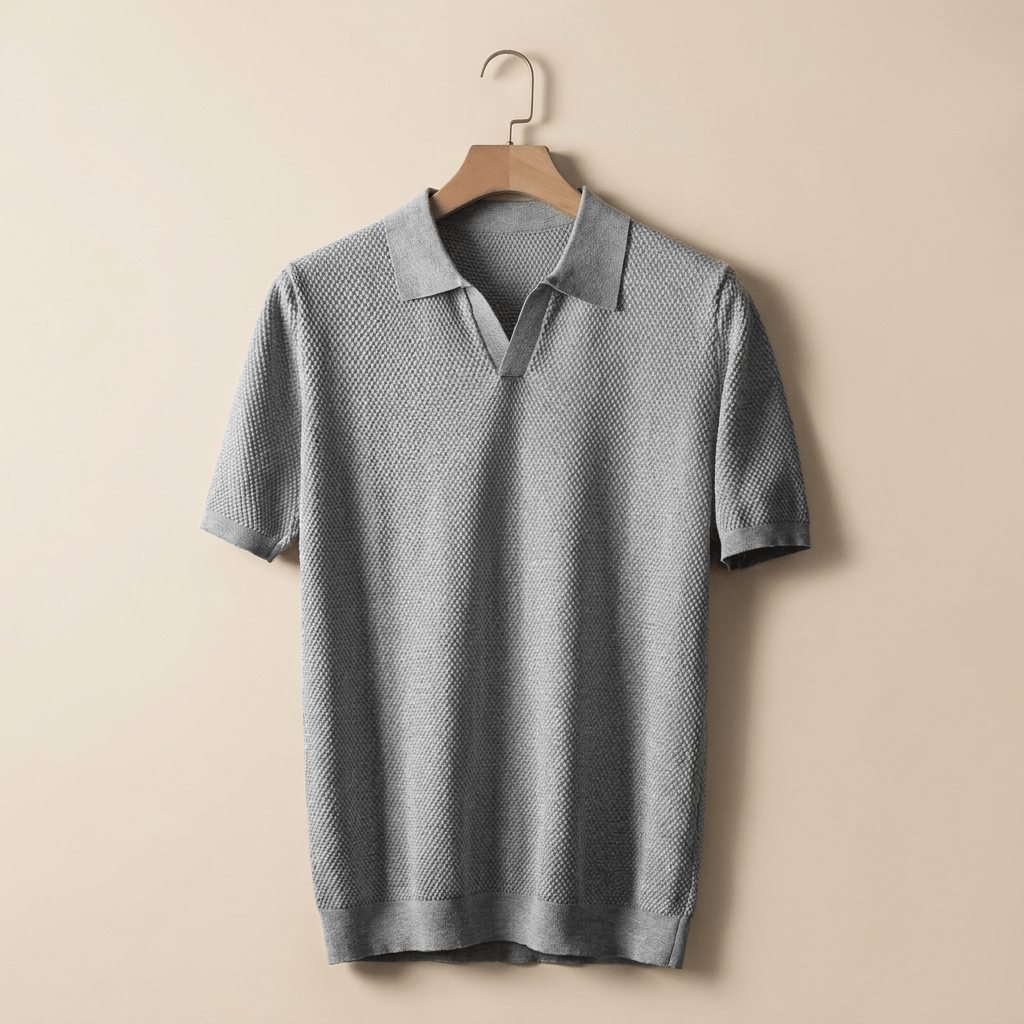 Textured Knit Polo Shirt — LIQUIDATION PRICE