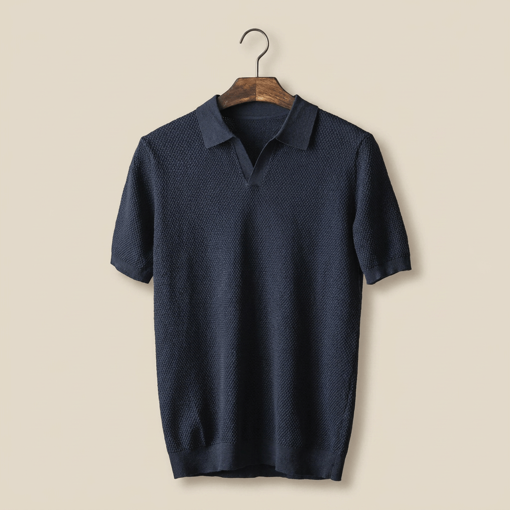 Textured Knit Polo Shirt — LIQUIDATION PRICE