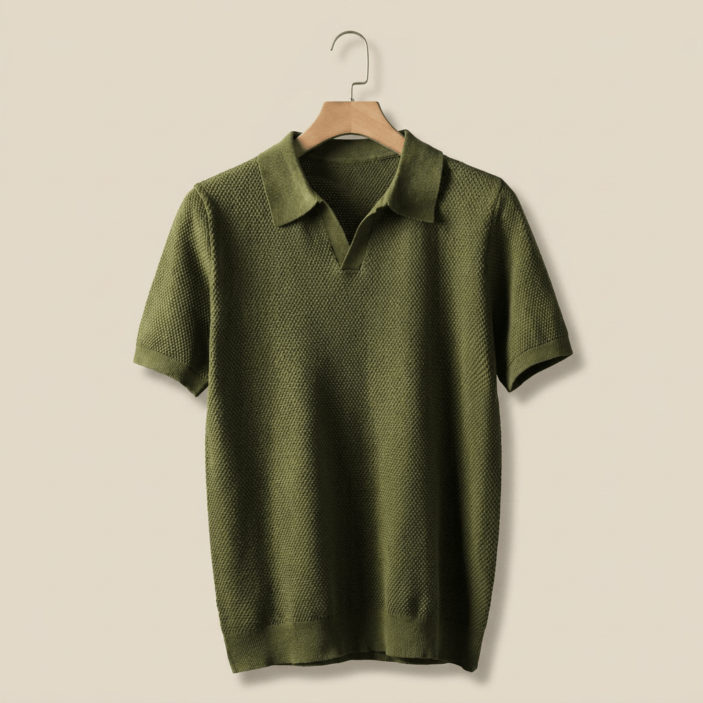 Textured Knit Polo Shirt — LIQUIDATION PRICE