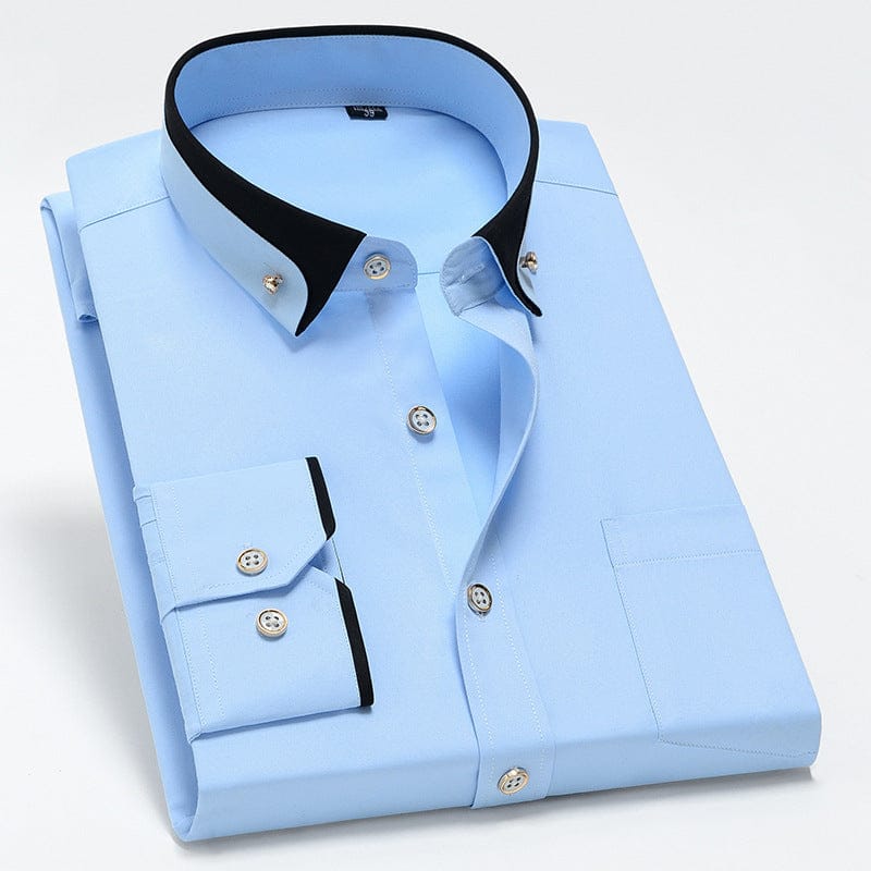 Contrast Collar Dress Shirt — LIQUIDATION PRICE