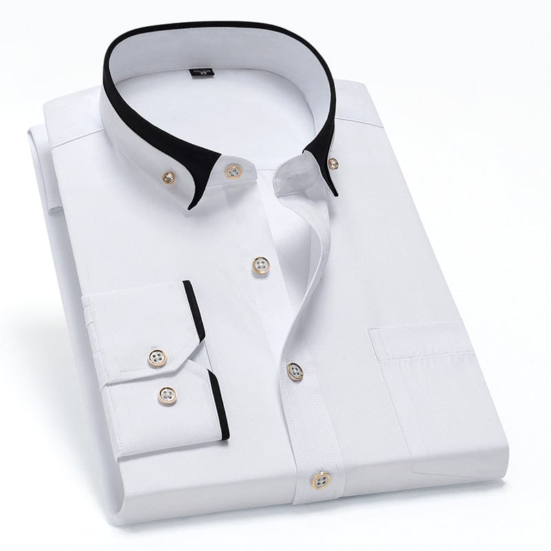 Contrast Collar Dress Shirt — LIQUIDATION PRICE