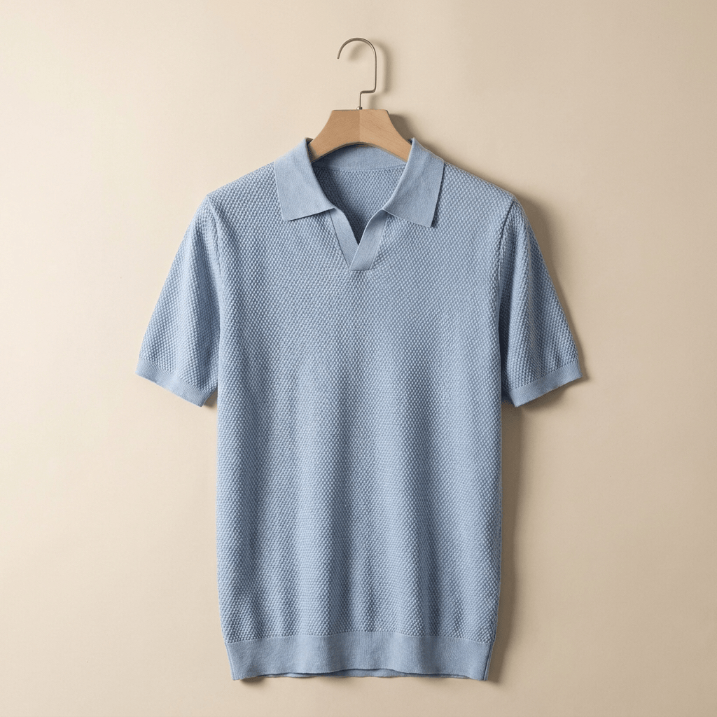 Textured Knit Polo Shirt — LIQUIDATION PRICE
